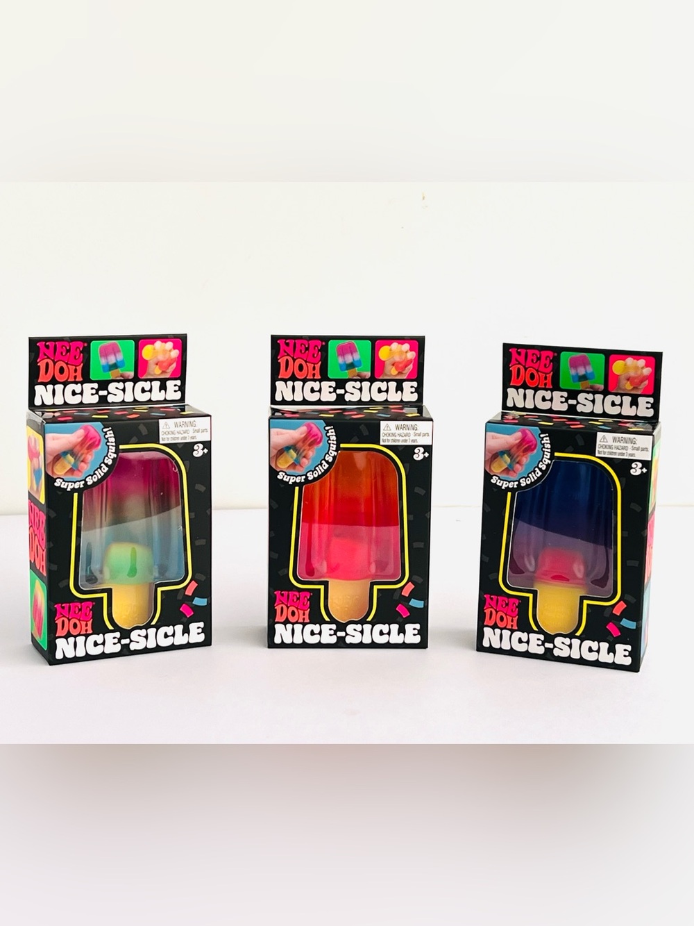 3 Nice-Sicle Multi-Color Squishy Stress Toys